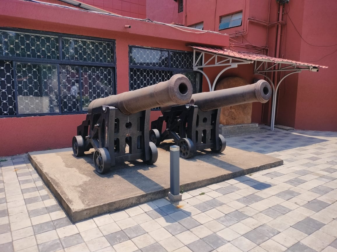 Historic cannons at the Central Museum, Nagpur